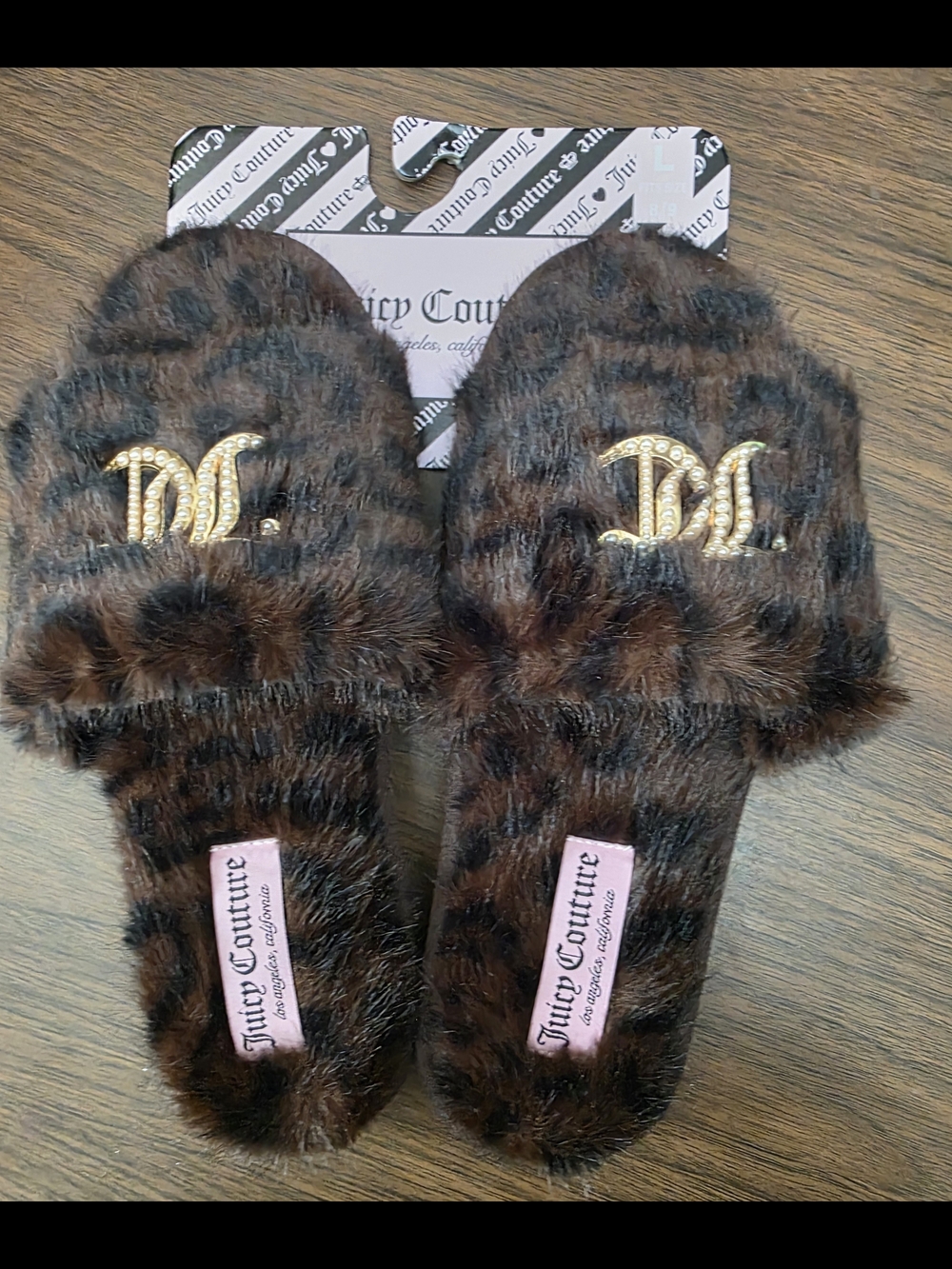 Juicy Couture Brown Faux Fur Slide Slippers